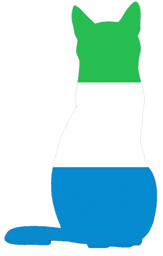 Sierra Leone Flag shaped like a cat